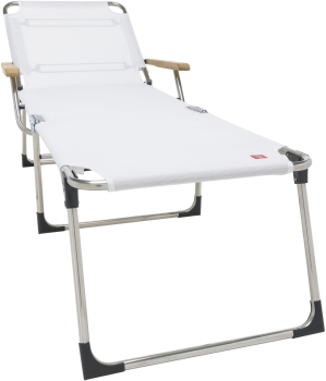 FIAM® Liegestuhl AMIGO 40+ Weiss mit Armlehnen/Eschenholz